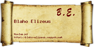 Blaho Elizeus névjegykártya